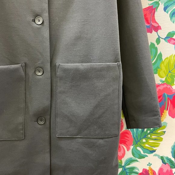 Kit & Ace Collarless Stretch Jacket Button Down Knit (M) - Picture 9 of 11